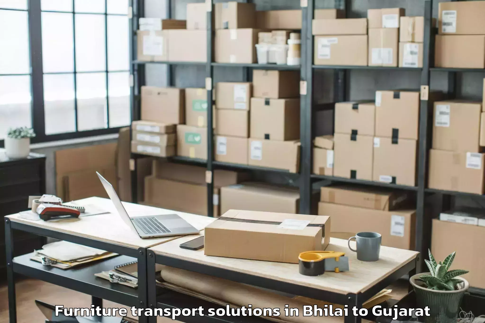 Comprehensive Bhilai to Jafrabad Furniture Transport Solutions